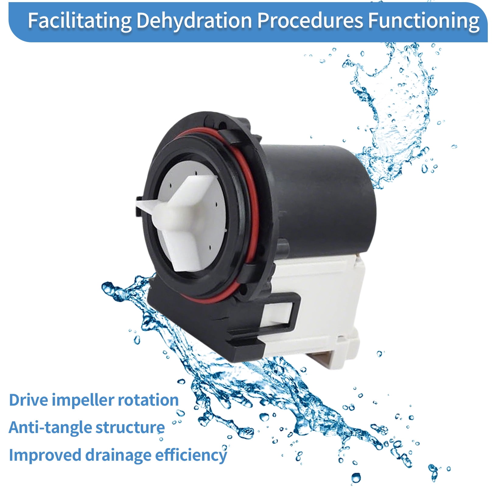 WM9500HKA Washer Drain Pump Fit for LG Washers WM3370HWA WM2250CW WM2455HG WM2277HW WM3987HW