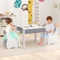 thumbnail image 2 of Gymax 4-in-1 Kids Wooden Table & 2 Chairs Set w/ Storage Detachable Blackboard Drawing, 2 of 10