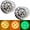 AMBER/GREEN, variant on 2PCS 17 LED Dual Function Watermelon Lights Amber Lens with Stainless Steel Bezel Stop Turn Signal Marker Lights Freightliner Kenworth Peterbilt Trailer Fender Heavy Trucks IP67 3 Wire High Low