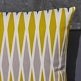 thumbnail image 2 of Amelia Outdoor Geometric 17.75" Water Resistant Fabric Square Cushions, Set of 4, Cream, Yellow, Dark Gray, Light Gray, 2 of 4