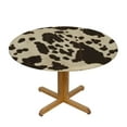 thumbnail image 3 of WYYP  Cow Print Round Waterproof Table Cover Elastic Edged Tablecloth Wipeable Table Mat for Indoor Outdoor Kitchen Party White, 3 of 7
