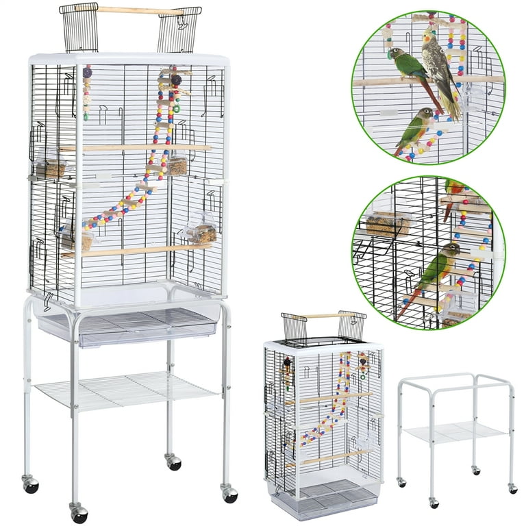 Vision bird cage outlet stand with cabinet