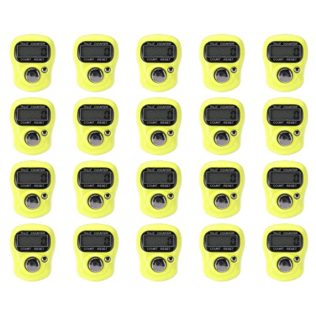 Contador Mini Finger LCD Electrónico Digital Rango 0-99999 Amarillo