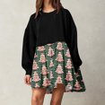 thumbnail image 1 of RKSTN Dresses for Women Robe de Noël Imprimée Col Rond Patchwork Manches Longues Sweat-Shirt Ample, 1 of 5