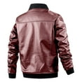 thumbnail image 3 of JIKNTTR Mens Leather Jacket Men's Motorcycle Coats Fashion Leather Jacket Spring Fall Casual Leather Jackets Mens Leather Motorcycle Jacket, 3 of 3