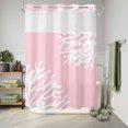 thumbnail image 6 of No Hook Shower Curtain with Built-in Rings - Nautical Coastal Washable Waterproof Fabric Bathroom Curtains for Hotel,Rentals, 72 X 84 Inch Extra Long , Ocean Coral Print Pink White, 6 of 9