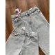 thumbnail image 2 of Pantalones vaqueros holgados con bordado gráfico para hombre y mujer, Pantalón ancho de cintura alta, estilo japonés, gótico, Hip Hop, dibujos animados, Retro, azul, Y2K, 2 of 3