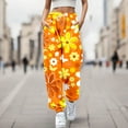 thumbnail image 3 of Pantalones de mujer Gibobby Pantalón deportivo sanitario con cintura diaria y estampado floral Legging elástico largo informal Amarillo L, 3 of 4