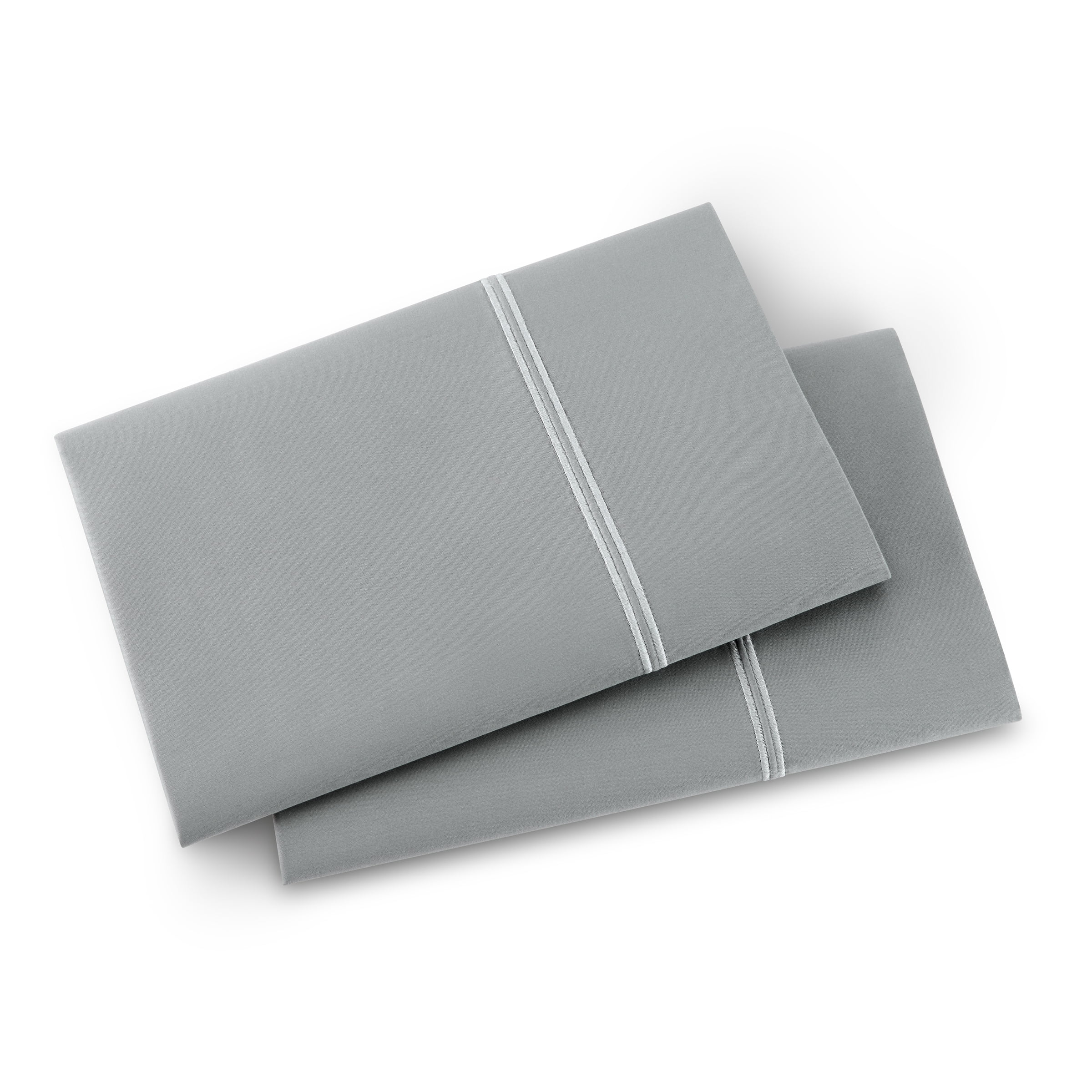 Wamsutta 1846 650 Thread Count Gray Flannel Egyptian Giza Cotton Sateen Pillow Cases, Queen (2 Count)
