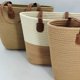 thumbnail image 2 of Granjero Gordo Bolso de mano tejido y bolsas de cosméticos, bolso de mano tejido elegante de playa de verano, bolso de hombro de 9,84 x 9,84 x 3,93 pulgadas (caqui), 2 of 4