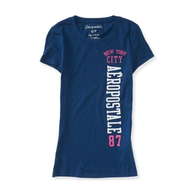 Camiseta gráfica Aeropostale NYC 87 para mujer azul grande