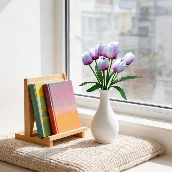 Artificial Tulip Bouquet Verdsylv 9-Head Artificial Tulip Bouquet - Super Realistic Silk Flower Arrangement, Sturdy Stems, Perfect for Living Room Garden Vase Decor, Wedding & Party Centerpiece