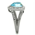thumbnail image 4 of High polished (no plating) Stainless Steel Ring with Top Grade Crystal in Sea Blue for Women Sea Blue Stone Color Style TK1582 Size 9, 4 of 4