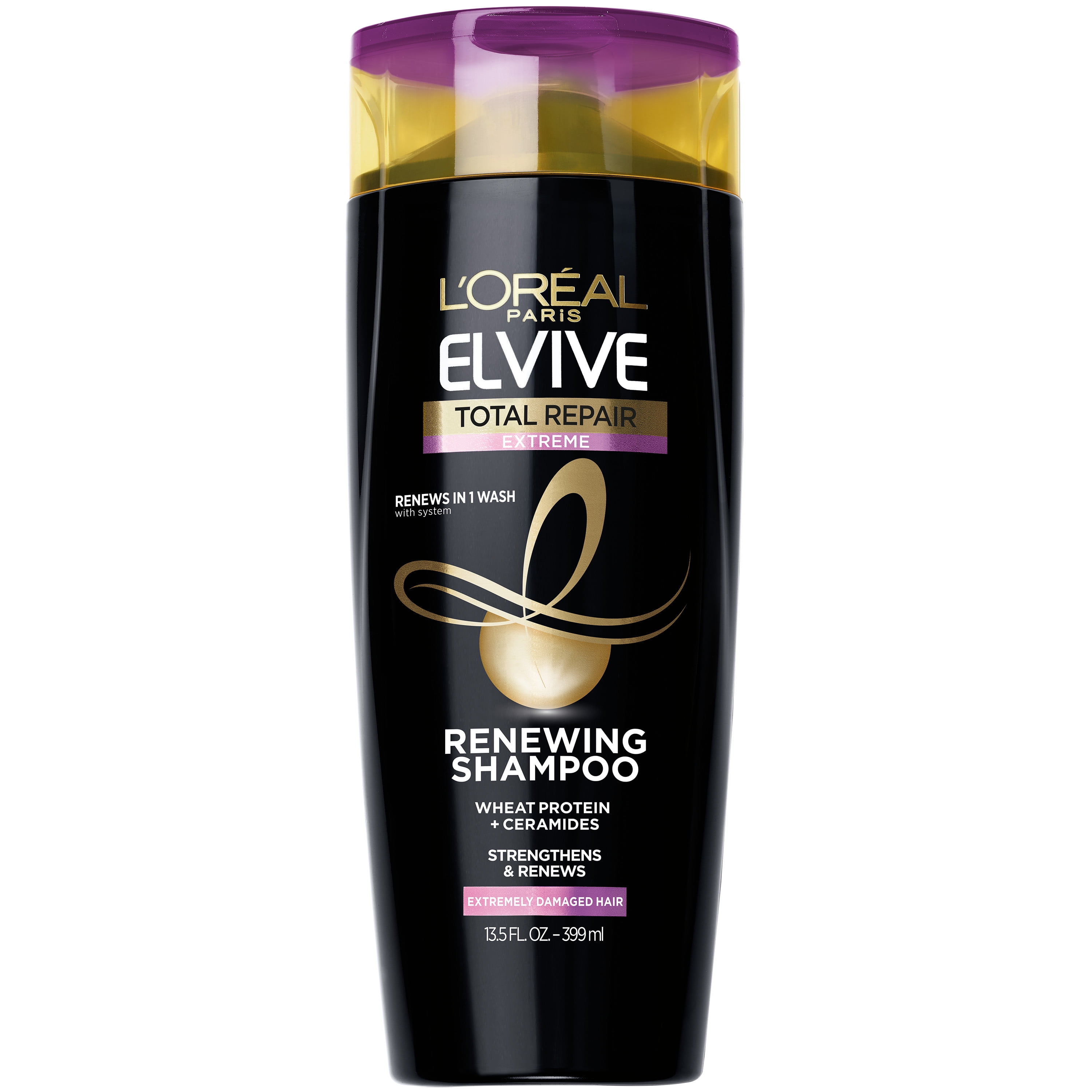 L'Oreal Paris Elvive Total Repair Extreme Renewing Shampoo for Damaged Hair, 13.5 fl oz