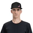 thumbnail image 6 of DouZhe Flat Brim Cap Snapback Hat, Letter J America Usa Flag Prints Adjustable Black Adult Baseball Cap, 6 of 7