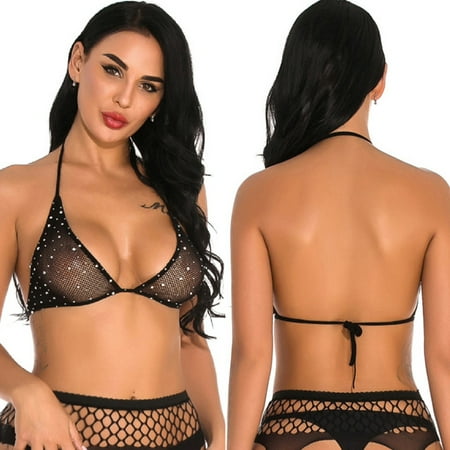 

Bessbest New Year Underwear Sleepwear Bandage Fishnet Shiny Bra Diamond Women Lingerie