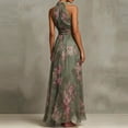 thumbnail image 2 of SONXAHE Women's Floral Print Halter Maxi Dress Sleeveless Ruched Waist Flowy Formal Wedding Guest Gown, 2 of 6