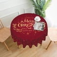 thumbnail image 2 of Round Christmas Tablecloth 60 Inch Gold Happy New Years Snowflake Decorative Red Round Table Cloth with Dust-Proof Wrinkle Resistant for Home Kitchen Dining Room Patio Outdoor Picnic Party, 2 of 6