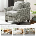 thumbnail image 6 of Accent Chair Upholstered Armchair with 2 Throw Lumbar Pillows Fabric Club Lounge Sofa Wood Leg Living Bedroom Home Office Grey, 6 of 7