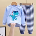 thumbnail image 2 of 3-4 Years Girls Long Sleeve Pajama Set Outfit for Girls 10-12 Years Old Kids Pajamas Cotton Long Sleeve Toddler Girls Kids,Sky Blue, 2 of 5