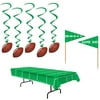 Football Party Decorations, Tablecover, 50 Appetizer Picks, 5 Hanging Whirls