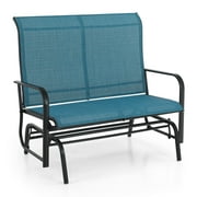 Sophia & William 47" Outdoor Patio Glider Bench Rocking Chair for 2 Person - Blue