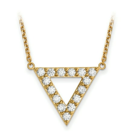 Diamond Triangle Necklace - 14k A Quality Diamond 20mm Triangle Necklace