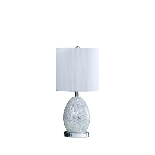 Ore International HBL2543 Lampe de Table en Verre Miroir Argenté de 20 Pouces avec Veilleuse