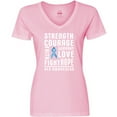 thumbnail image 3 of Inktastic ALS Awareness Strength Courage Support Women's V-Neck T-Shirt, 3 of 5