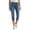 Dark Blue-1, variant on Women's Capri Jeans Casual Stretchy Denim Pants Cuffed High Waist Straight Fit Skinny Cropped Trendy Trousers