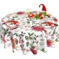 thumbnail image 1 of Christmas Table Cloth Red Round Christmas Tablecloth 60 Inch Washable Reusable Xmas Winter Flowers Tablecloth for Holiday Party Dinner Dining Table Decor, 1 of 6