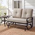 thumbnail image 2 of Costway 2-Person Outdoor Swing Glider Chair Bench Loveseat Cushioned Sofa Beige, 2 of 9