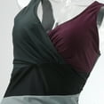 thumbnail image 4 of Gibobby Trajes de Baño Mujer Completos 2023 Traje de baño de 1 pieza para mujer Camiseta sin mangas con empalme Traje de baño con espalda en U(Vino,XL), 4 of 5