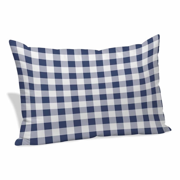 Navy Blue White Plaid Pillow Covers 24"x36", Farmhouse Checkered Buffalo Soft Brushed Microfiber Breathable Throw Pillow Covers, Decorative Pillowcase with Zipper for Couch Sofa Bedroom Living Room