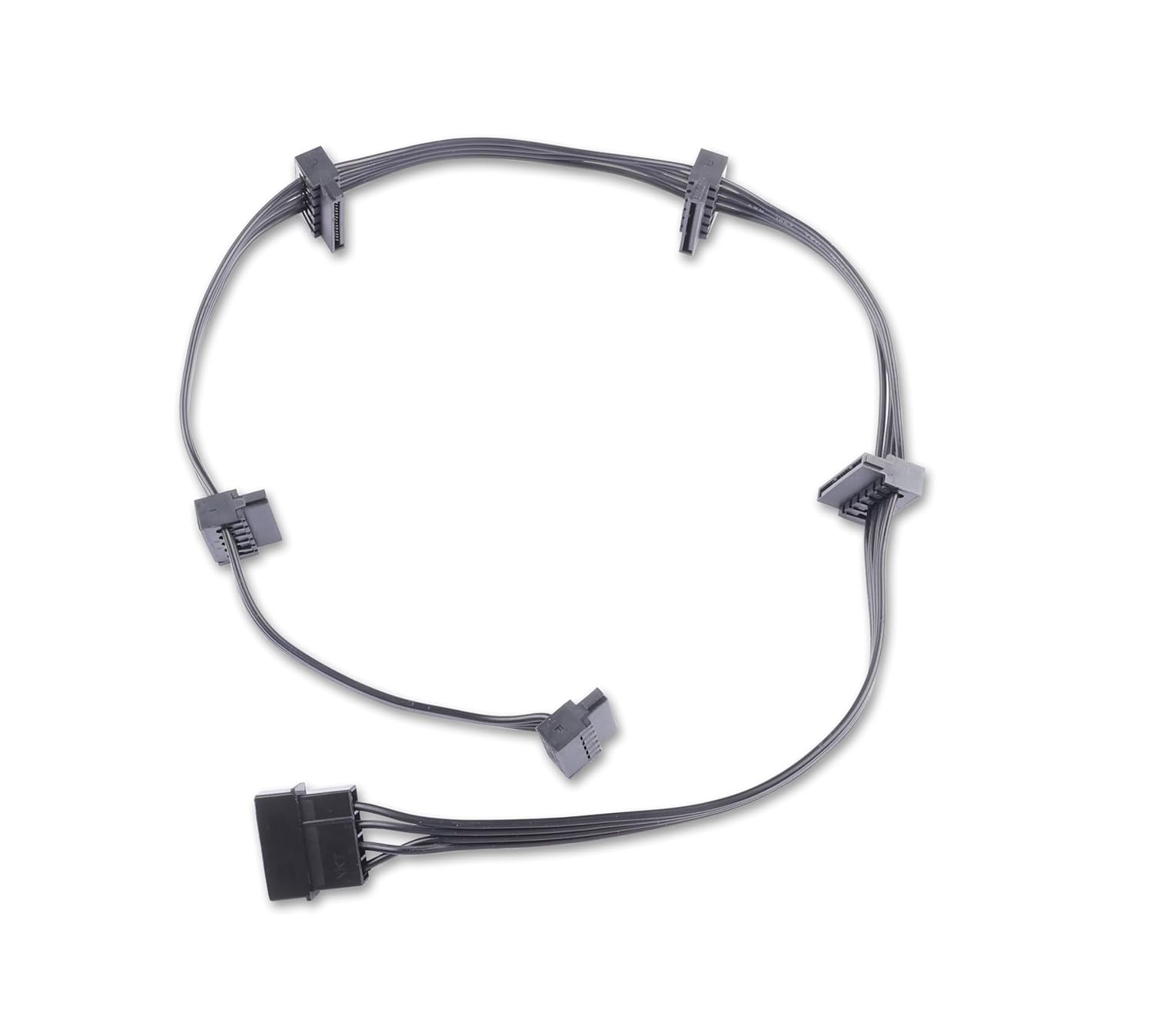 HRTGFD-IDE Molex 4 PIN Male to 5 x SATA 15 PIN Female Expansion Power Cable 23.6in 18AWG Tinned Copper - for PC/NAS/Server Mechanical Hard Drives/SSDs