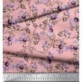 thumbnail image 3 of Soimoi Modal Satin Fabric Leaves & Peony Floral Fabric Prints by Yard 42 Inch Wide, 3 of 3