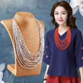 thumbnail image 3 of OUSITAID Collier de Perles Multicouche pour Femmes Collier Décoratif Bohème Collier Perlé, 3 of 10