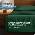 thumbnail image 3 of Bare Home 22" Extra Deep Pocket Sheet Set - Premium 1800 Collection - Ultra-Soft - Queen, Forest Green, 3 of 9