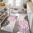 thumbnail image 2 of Pink Floral and Petal Pattern Kitchen Rugs Sets Of 3,Kitchen Runner Rugs Non Skid Washable,Decorative Kitchen Floor Mats for Kitchen,Sink,Laundry,17"x30"+ 17"x47" + 17"x59", 2 of 6