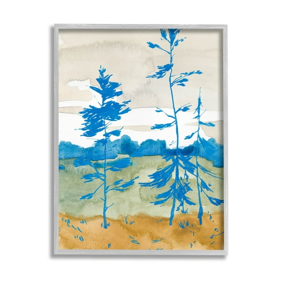 Stupell Industries Contemporary Nature Landscape Painting Gray Framed Art Print Wall Art, Design by Jacob Green