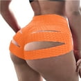 thumbnail image 4 of HUPOM High Waist Shorts For Women Workout Shorts Women Gym High Short Yoga Orange S, 4 of 6