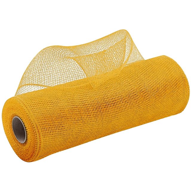 HLONK Christmas Tree Decor 1 Roll Poly Burlap Deco Mesh - Deco Poly Decorative Mesh Ribbon Wrapping Ribbon without Foil Rolls for Home Door Wreath Decoration DIY Crafts Making (Red/10 Inc
