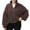 Coffee, variant on SGMVNU Women's Full Zip Short Jacket Warm Winter Long Sleeve Stand Collar Fuzzy Crop Coat with Drawstring Hem(Navy, S)