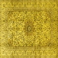 thumbnail image 1 of Ahgly Company Machine Washable Indoor Square Medallion Yellow Traditional Area Rugs, 6' Square, 1 of 4