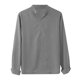 thumbnail image 2 of Camisas s Para Hombre De Vestir Camiseta informal de negocios con cuello de para hombre, blusa de manga larga con cuello levantado, camiseta (Grey, L), 2 of 5