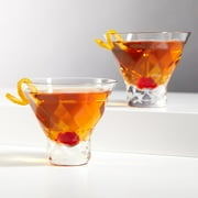 Viski Raye Gem Martini Glasses, Wedding Party Gifts Home Bar 7.5oz Set of 2