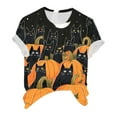 thumbnail image 7 of felwors Plus Size Halloween T Shirt Women Funny Graphic Print Fall Short Sleeve Tee Tops Orange, L, 7 of 7
