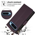 thumbnail image 6 of Case for Google Pixel 9 Pro XL RFID Blocking Protective Purse Case With Card Slots Holder Kickstand Wrist Strap Lanyard Zipper 3-card  Flip Wallet Case,Dark purple,For Pixel 9 Pro XL, 6 of 9