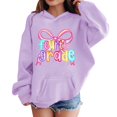 thumbnail image 3 of Cute Hoodies for Teen Girls Trendy Oversized Hooded Sweatshirt Fourth Grade Colorful Bow Graphic Long Sleeve Pullover Sweater, 3 of 9