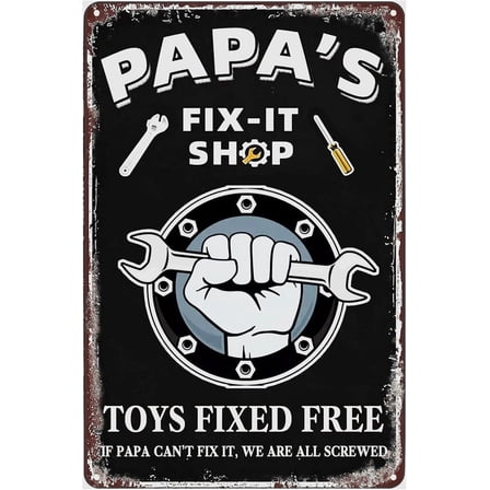Garage Signs Papa Man Cave For Men Metal Tin Sign Garage Decor Man cave Decorations 8x12 Inch